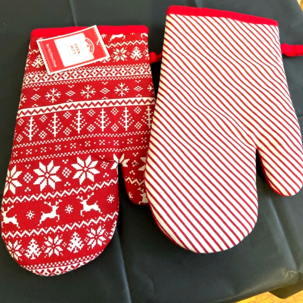 SnowFlake Oven Mittens NWT